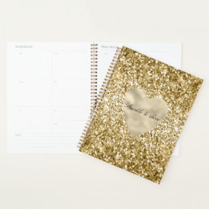 Heart of Gold Glitter Personalised Planner