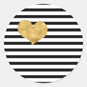 Heart of gold in french style   classic round sticker