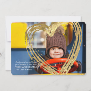 Heart of Gold Photo Holiday Card