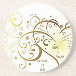 Heart of Gold  Stone Coaster Wedding Favour