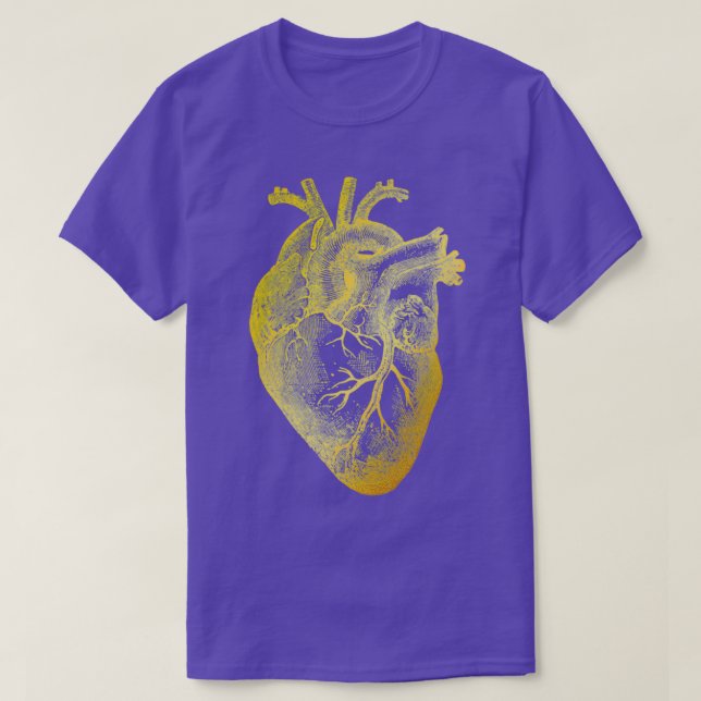 Heart of Gold Vintage Heart Anatomy T-Shirt (Design Front)