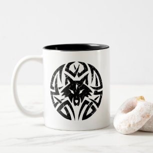 Heart of Hanwi two tone Cup - Tribal Wolf Mask