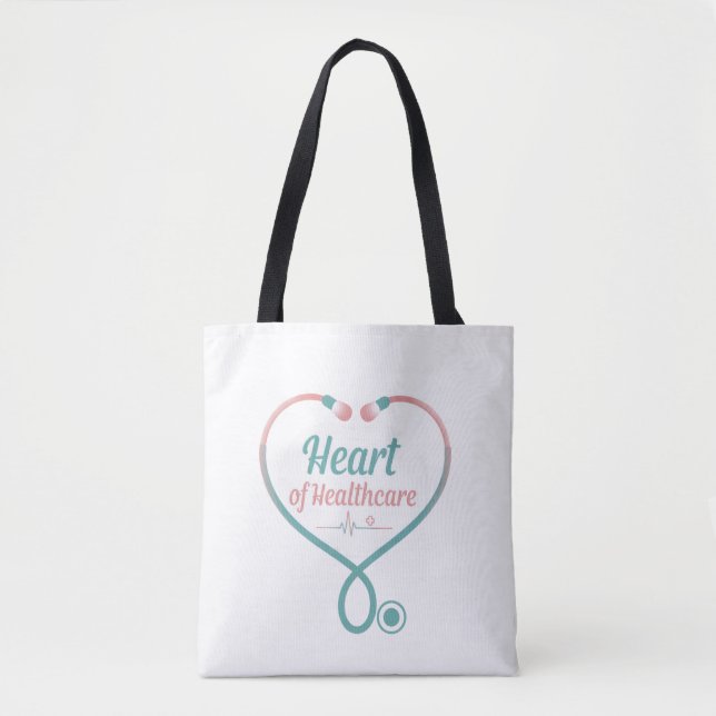 heart of healthcare  tote bag (Front)