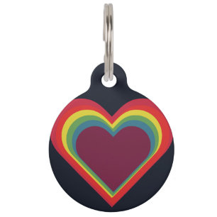 Heart of Heart - Rainbow Colors - Rainbow Colors Pet Tag