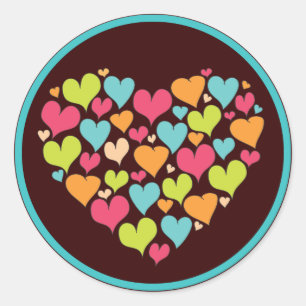 Heart of Hearts Love Sticker in Bright Colour