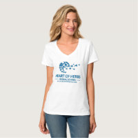 Heart of Herbs Herbal School Logo V-Neck