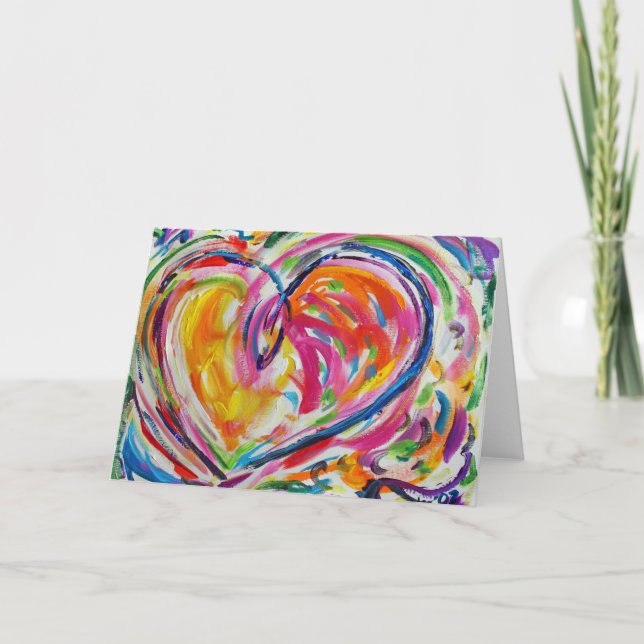 Heart of Joy Painting Custom Art Greeting Card (Front)