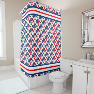 Heart of Liberty: A New York Patriotic Design Shower Curtain