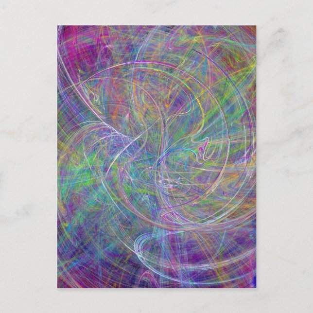 Heart of Light – Aqua Flames Indigo Abstract Postcard (Front)