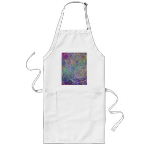 Heart of Light – Aqua Flames & Indigo Swirls Long Apron