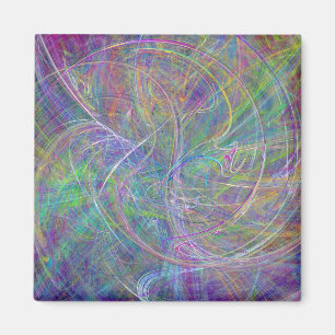 Heart of Light – Aqua Flames & Indigo Swirls Magnet