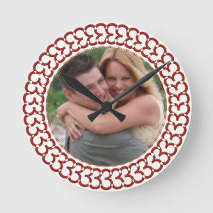 Heart of Love Custom Photo Frame Round Clock