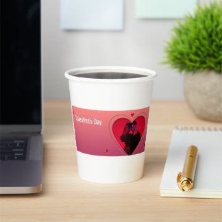 Heart Of Love-Romantic Coupe Holding Hands Design Paper Cups