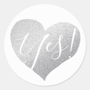 Heart of love Yes wedding Classic Round Sticker