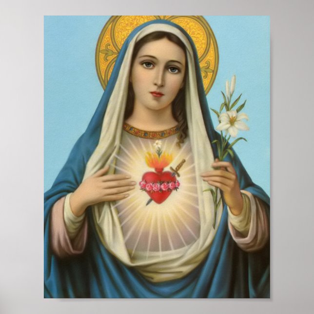 Heart of Mary Our Lady Holy Maria Mother of God Poster (Front)