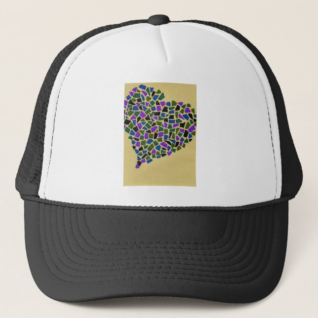 Heart of mosaic trucker hat (Front)