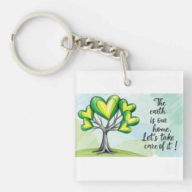 Heart of Nature - Let's Protect Our World! Key Ring (Front)