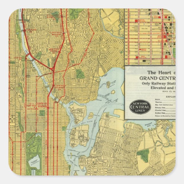 Heart of New York Square Sticker (Front)