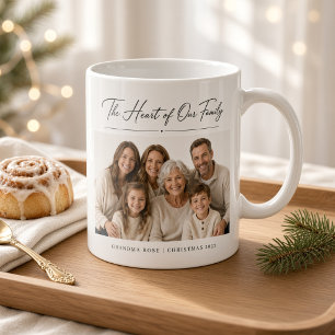 Heart of Our Family Personalised Grandma Photo Coffee Mug
