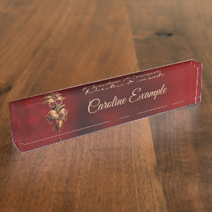 Heart of passion romance and love. nameplate