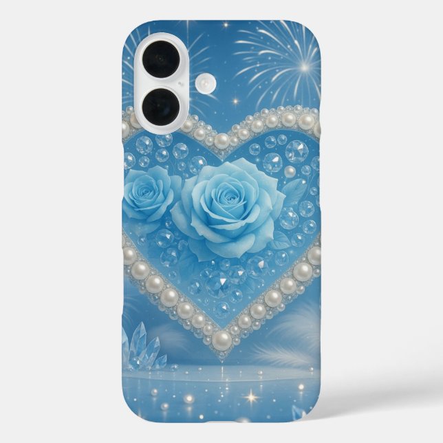 Heart of Pearls and Blue Roses iPhone Case – Fanta (Back)