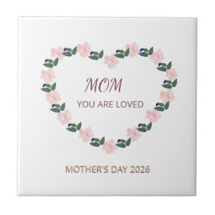 Heart of Peonies Mum Love Message Tile