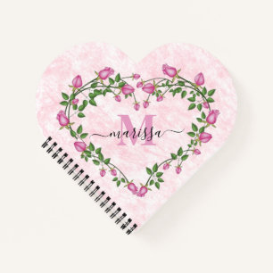 Heart of pink floral notebook