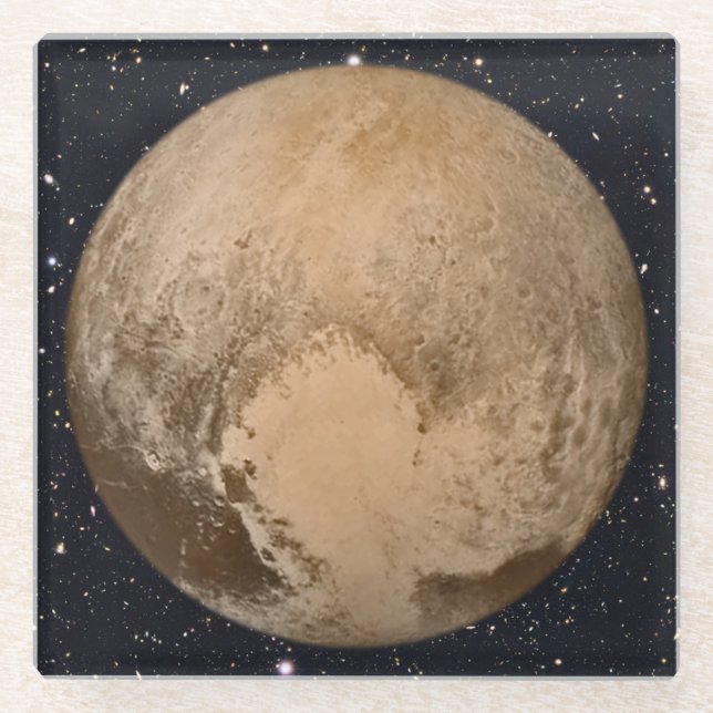 Heart of Pluto Starry Sky Glass Coaster (Front)