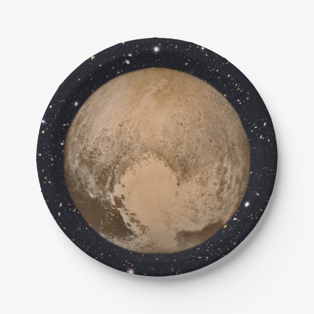 Heart of Pluto Starry Sky Paper Plate (Front)