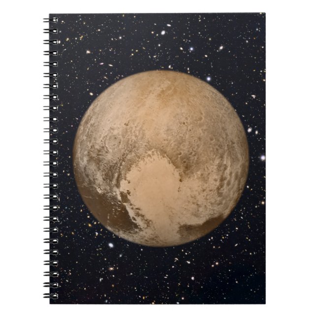 Heart of Pluto Starry Sky Spiral Notebook (Front)