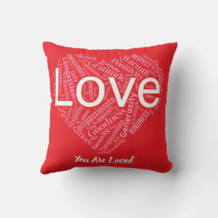 Heart of Positivity Word Art – Inspirational Typog Cushion