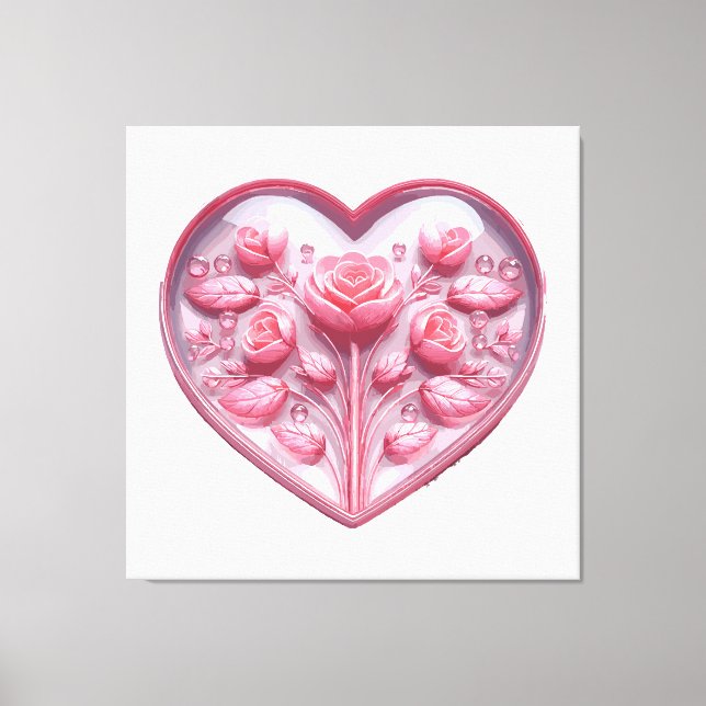 Heart Of Roses Canvas Print (Front)