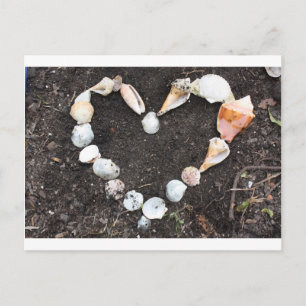 heart of sea shells postcard