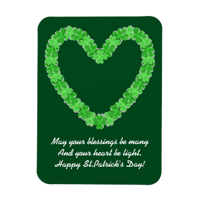 Heart Of Shamrocks Magnet (Vertical)
