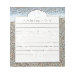 Heart of Shells on the Beach Brides Notepad