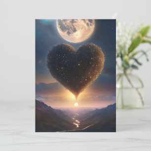 Heart of stars with a moon in the background. Roma Invitation