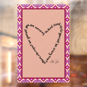 Heart of Strength Calligram Window Cling