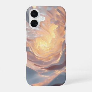Heart of Summer – Glowing Abstract Blue & Gold Pho iPhone 16 Case