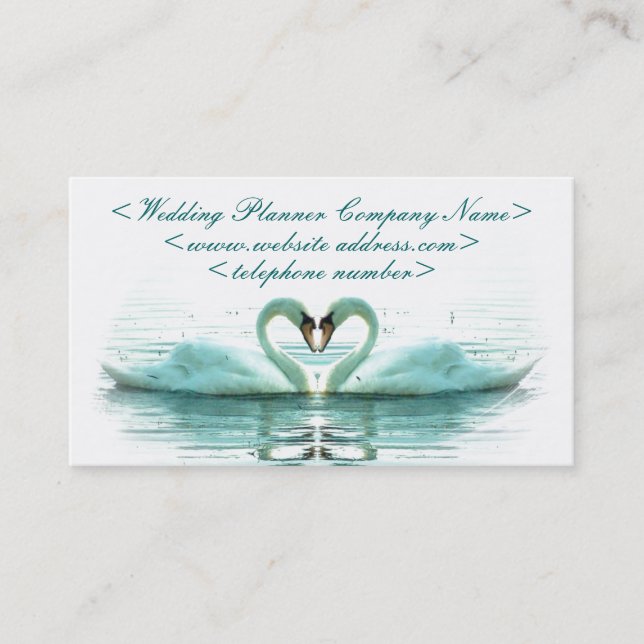 Heart of Swans Wedding Planner Business Card (Front)