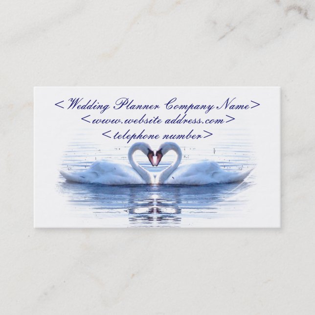 Heart of Swans Wedding Planner Business Card (Front)