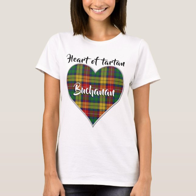 Heart of Tartan Clan Buchanan Plaid T-Shirt (Front)
