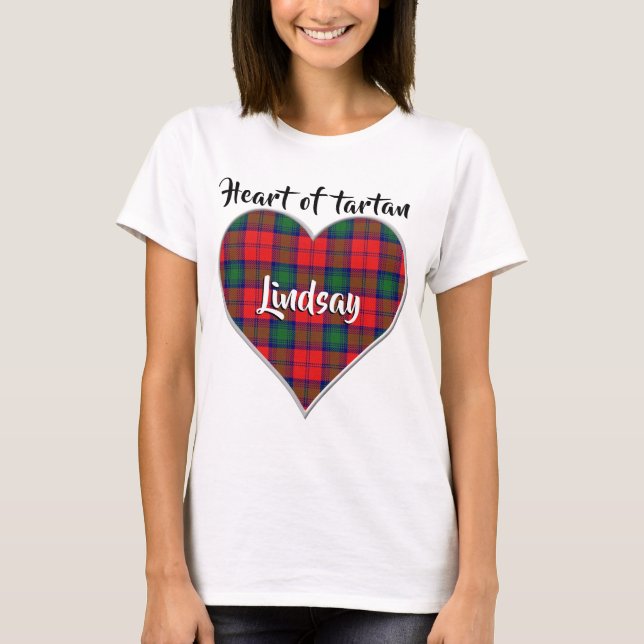 Heart of Tartan Clan Lindsay Plaid T-Shirt (Front)