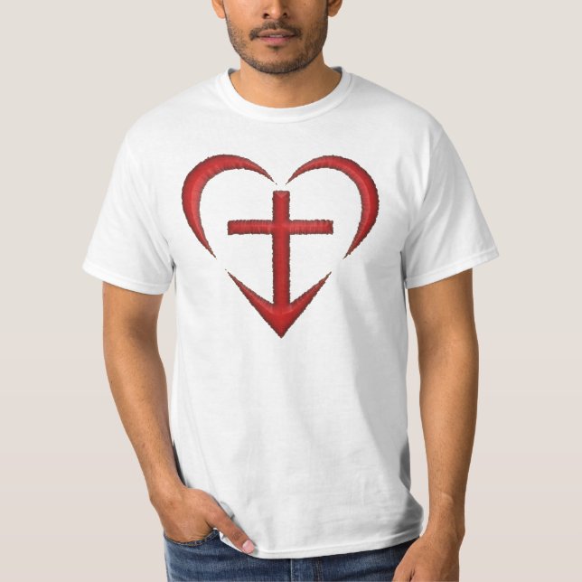 Heart of the Cross - Red - F&B T-Shirt (Front)