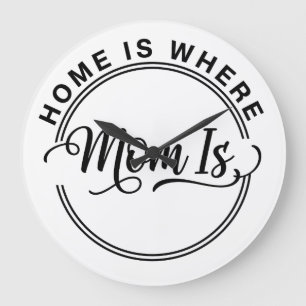 Heart of the Household: Home Is Where Mom Is Large Clock