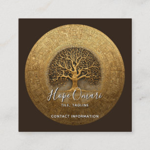 Heart of the Labyrinth Tree of Life Design Square Business Card