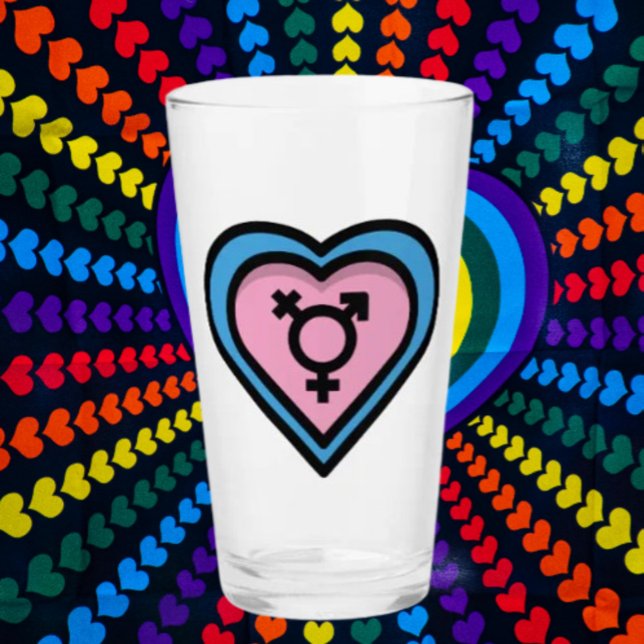 Heart of Trans Pride Pint Glass (Creator Uploaded)