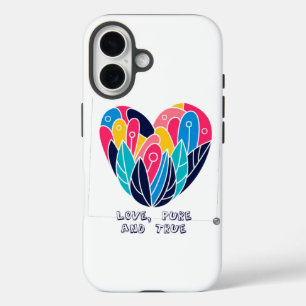 Heart of Vibrant Feathers iPhone 16 Case