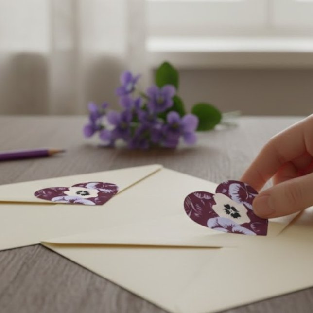 Heart of Violets Stickers Floral Decal (Creator Uploaded)