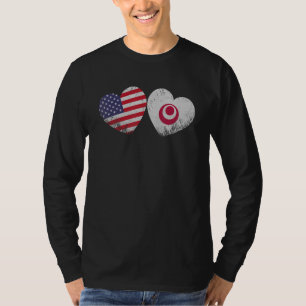 Heart Okinawa American Flag Patriotic Family Herit T-Shirt