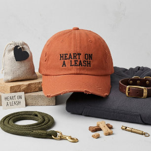Heart on a Leash Dog Lover Embroidered Hat